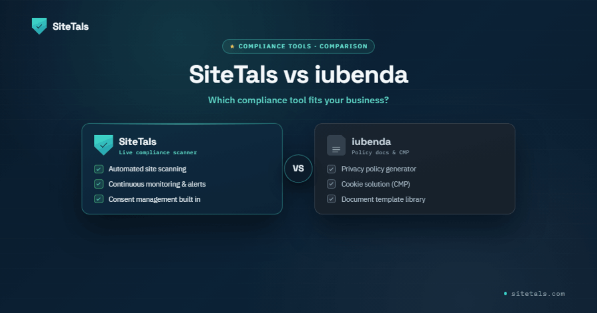 Sitetals vs iubenda: Which Compliance Tool Fits Your Business?